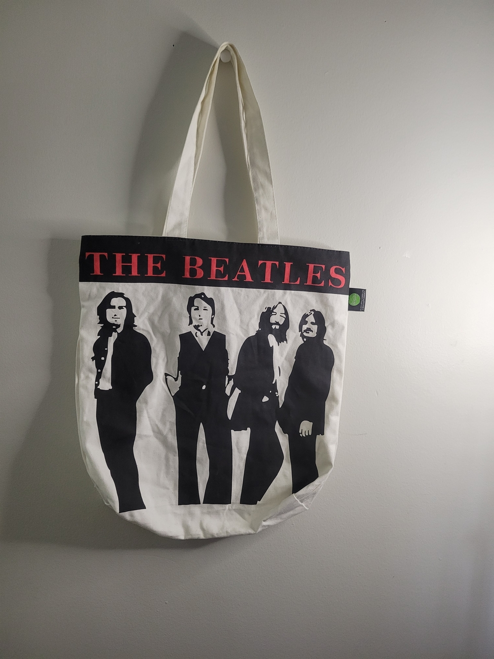The Beatles White & Black Graphic Tote Bag